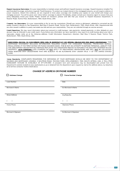 Download USA Capitec bank mortgage statement in Word and PDF formats 3 Photoshop template